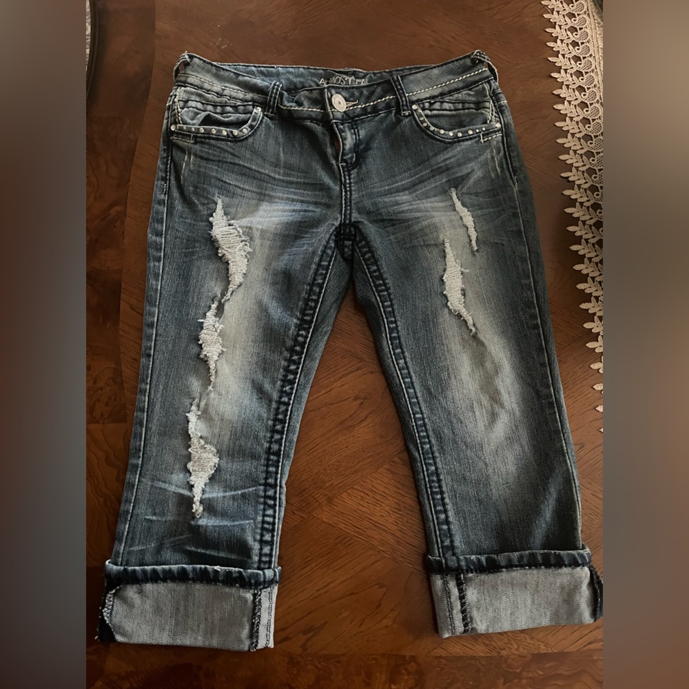 Almost Famous Distressed Blue Jeans
